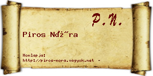 Piros Nóra névjegykártya
