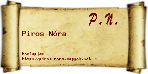 Piros Nóra névjegykártya