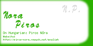 nora piros business card
