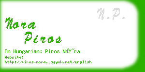 nora piros business card